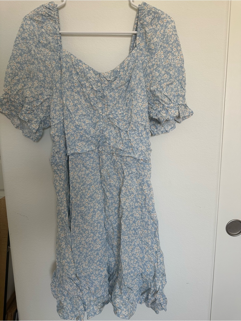 No Boundaries Light Blue Floral Midi Dress